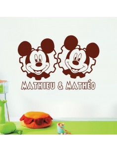 Sticker jumeaux garçons avec prénoms