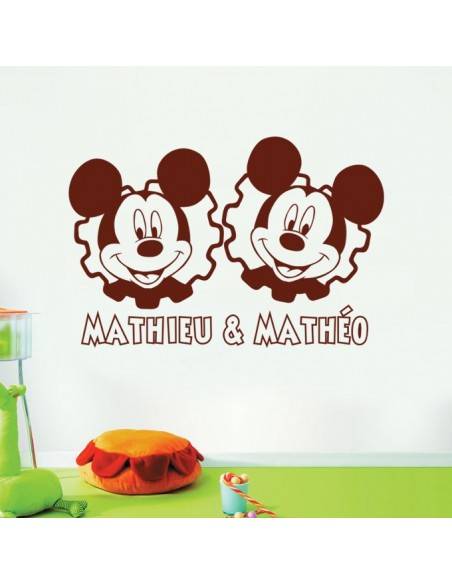 Sticker jumeaux garçons avec prénoms