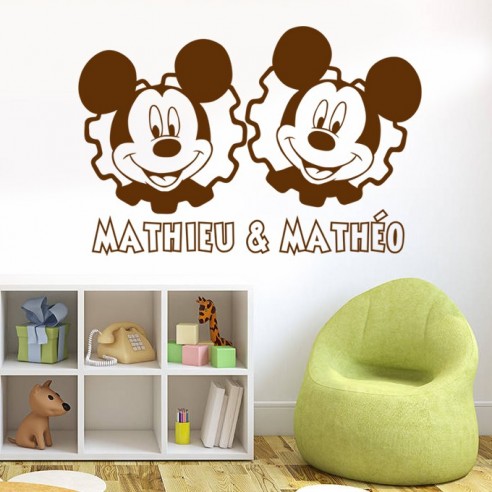 Sticker jumeaux garçons avec prénoms