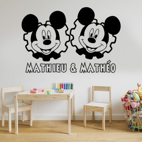 Sticker jumeaux garçons avec prénoms