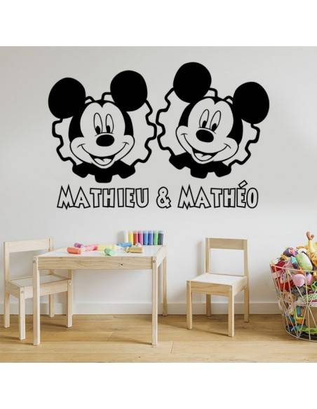 Sticker jumeaux garçons avec prénoms