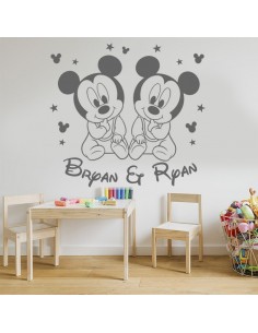 Sticker jumeaux garçons avec prénoms 2