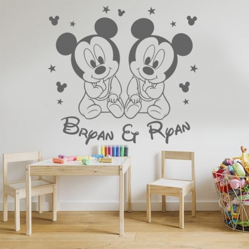 Sticker jumeaux garçons avec prénoms