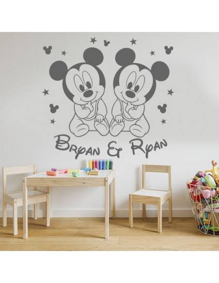 Sticker jumeaux garçons avec prénoms