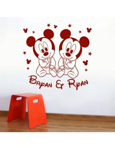 Sticker jumeaux garçons avec prénoms