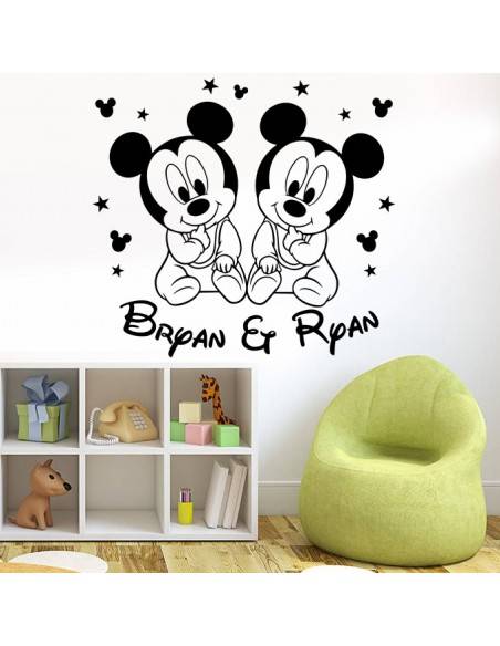 Sticker jumeaux garçons avec prénoms