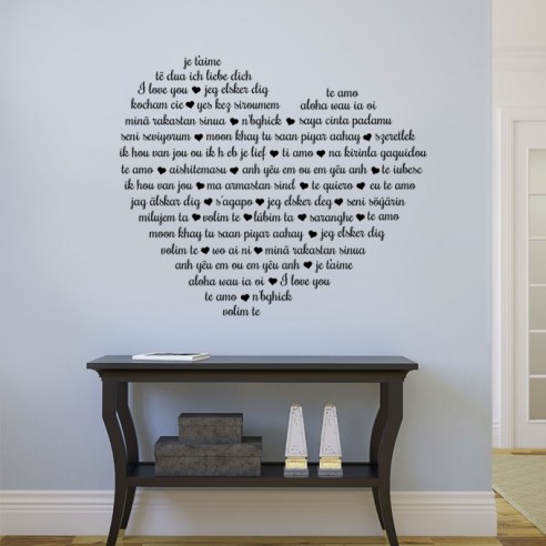Sticker je t'aime multi-langue