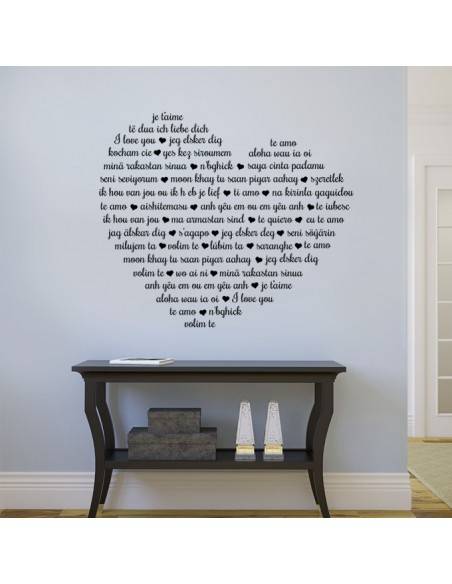 Sticker je t'aime multi-langue