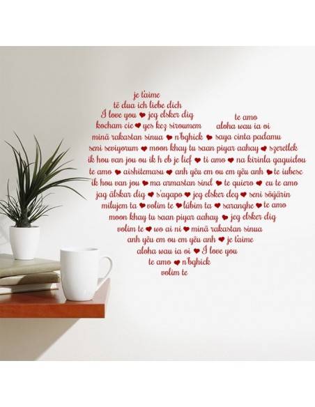 Sticker je t'aime multi-langue