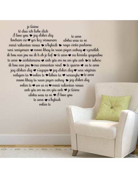 Sticker je t'aime multi-langue