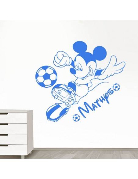 Sticker Mickey football avec prénom