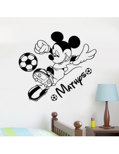 Sticker Mickey football avec prénom