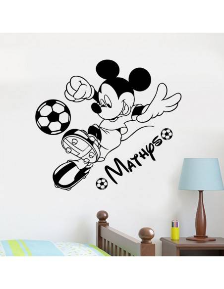 Sticker Mickey football avec prénom