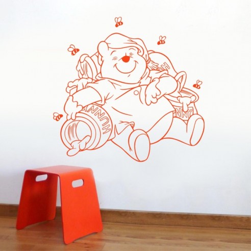 Sticker Winnie l'Ourson et son pot de miel