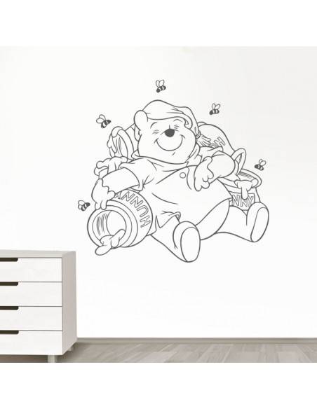 Sticker Winnie l'Ourson et son pot de miel
