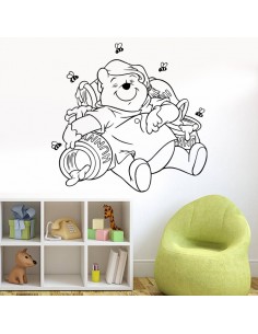 Sticker Winnie l'Ourson et son pot de miel