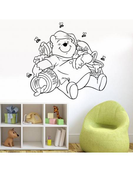 Sticker Winnie l'Ourson et son pot de miel