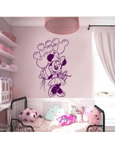 Sticker Minnie avec ballons tête de Mickey 2