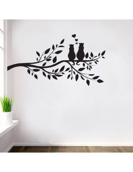 Sticker branche d'arbre avec chats