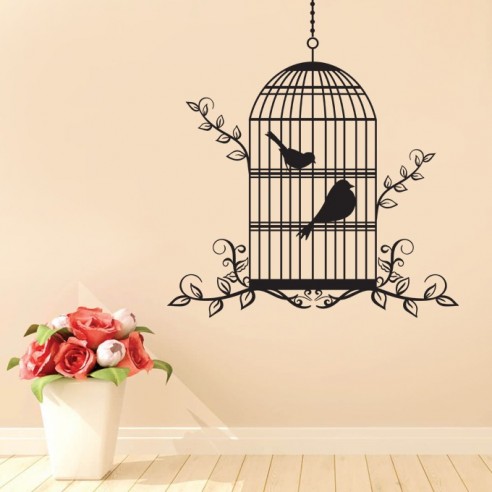 Sticker cage à oiseaux