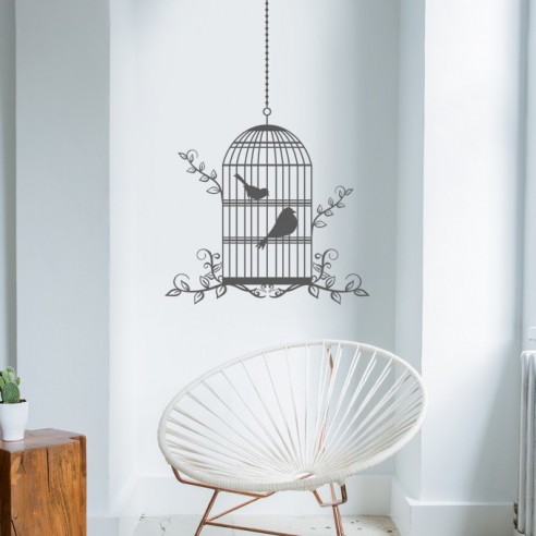 Sticker cage à oiseaux