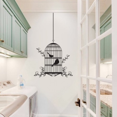 Sticker cage à oiseaux