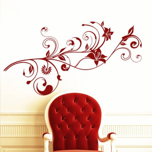 Sticker décoration florale