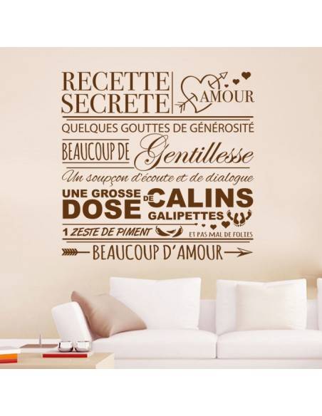 Sticker recette secrète amour
