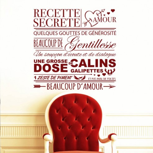 Sticker recette secrète amour