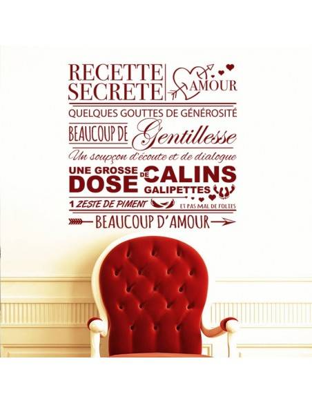 Sticker recette secrète amour