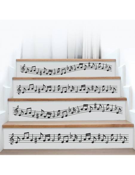 Kit 4 stickers musique contremarches d'escaliers
