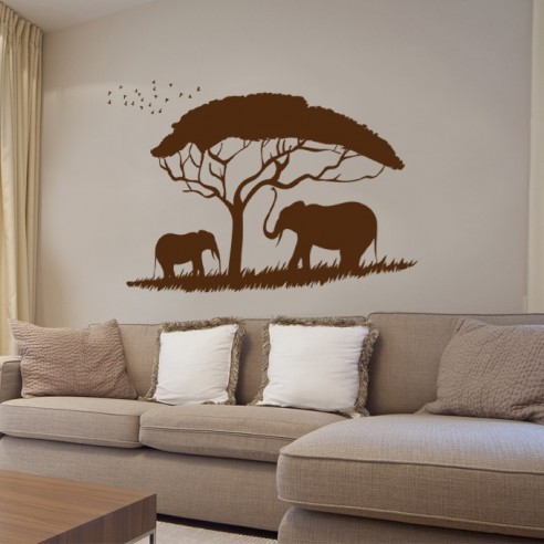 Sticker éléphant savane