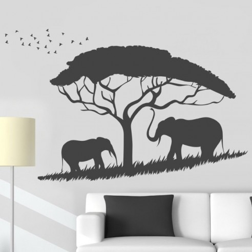 Sticker éléphant savane