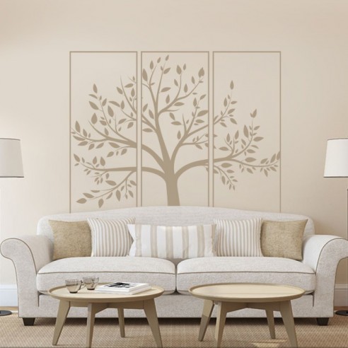 Sticker déco arbre triptyque