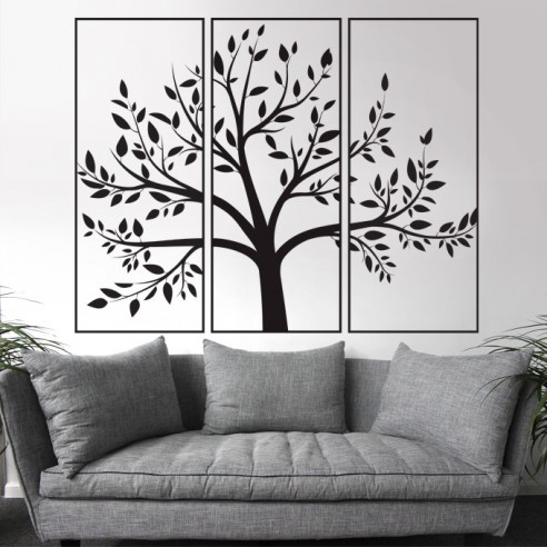 Sticker déco arbre triptyque