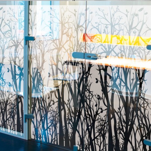 Film dépoli design floral Film dépoli design floral