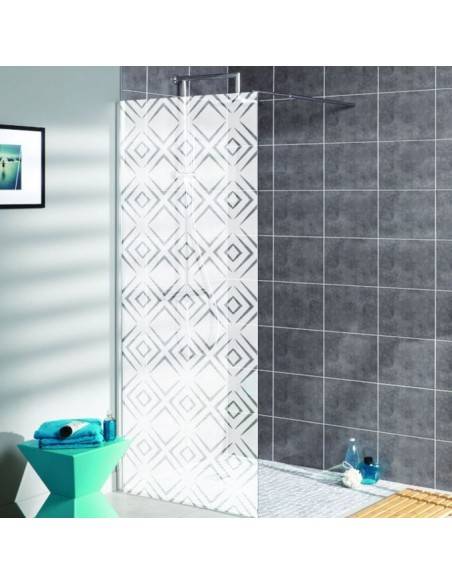 Sticker losanges dépoli paroi de douche