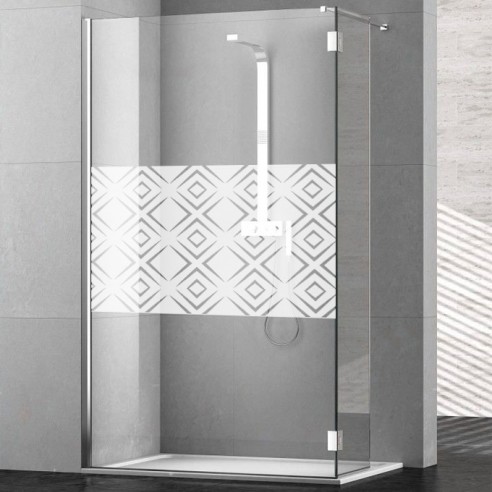 Sticker losanges dépoli paroi de douche