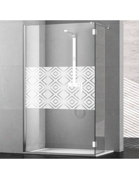 Sticker losanges dépoli paroi de douche