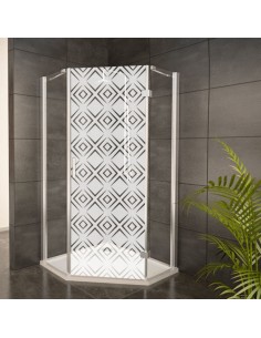 Sticker losanges dépoli paroi de douche