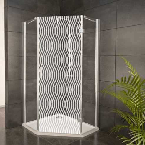 Sticker vagues dépoli paroi de douche