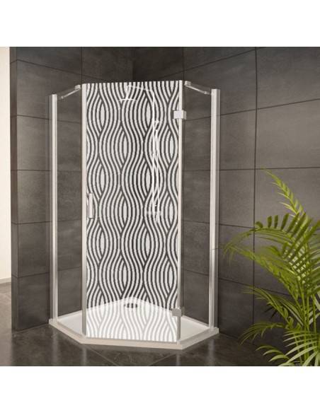 Sticker vagues dépoli paroi de douche