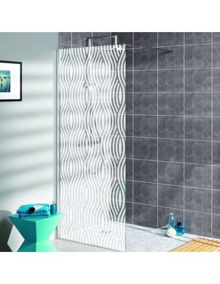 Sticker vagues dépoli paroi de douche