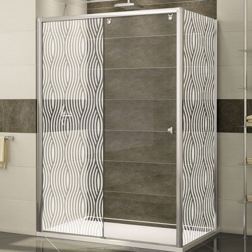 Sticker vagues dépoli paroi de douche