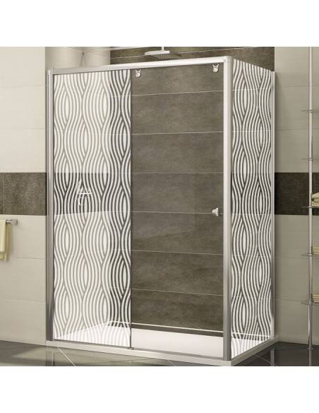 Sticker vagues dépoli paroi de douche