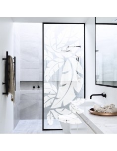 Sticker dépoli feuilles paroi de douche 2