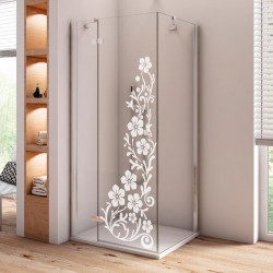 Sticker floral paroi de douche