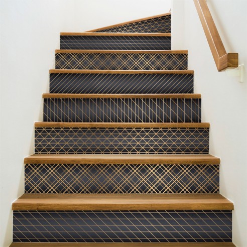 Kit 5 stickers design contremarches d'escaliers