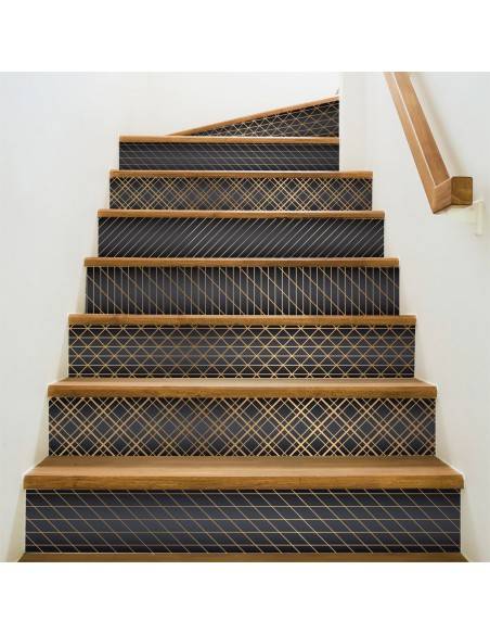 Kit 5 stickers design contremarches d'escaliers