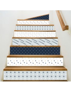 Kit 5 stickers décoratifs contremarches d'escaliers